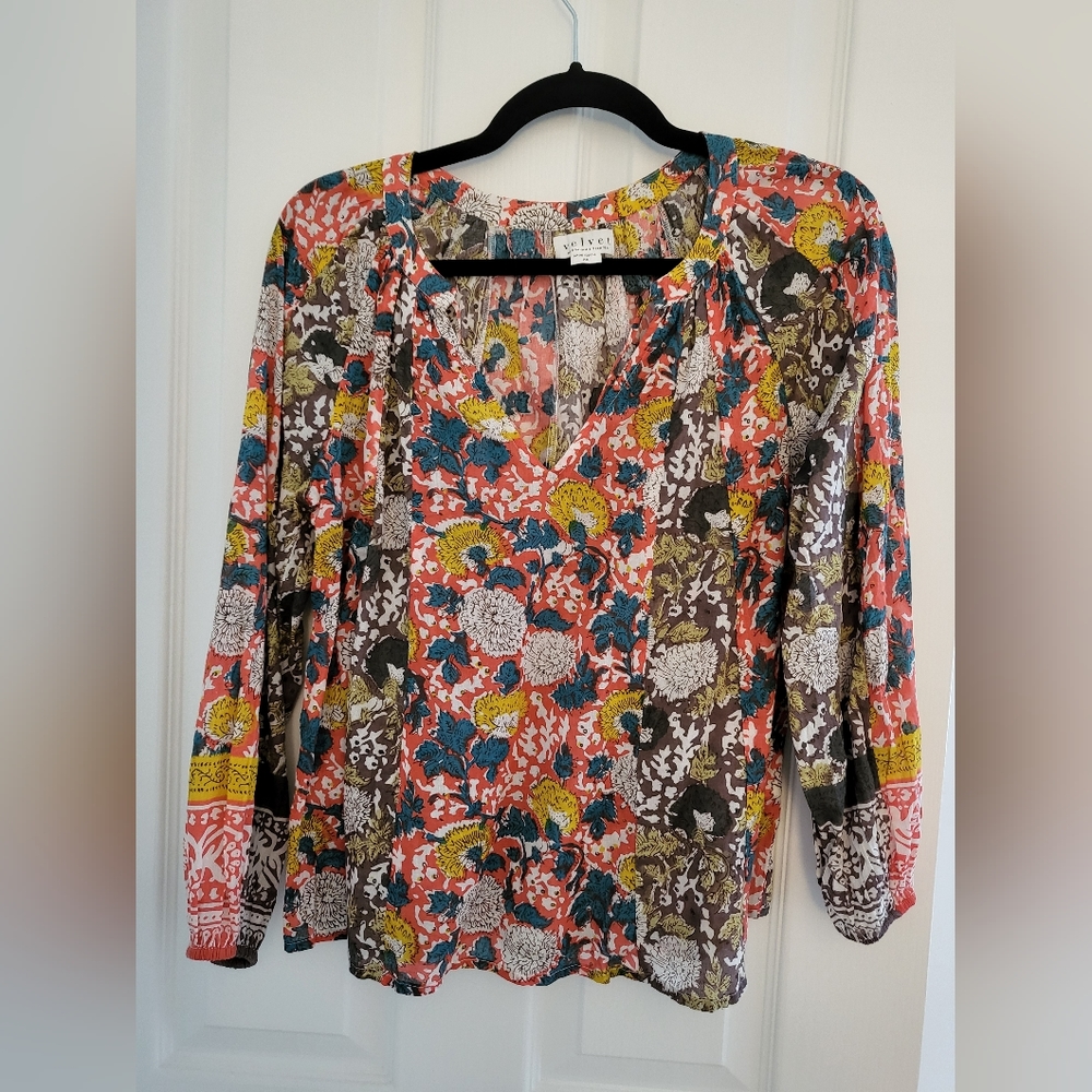 Floral boho top with tassels